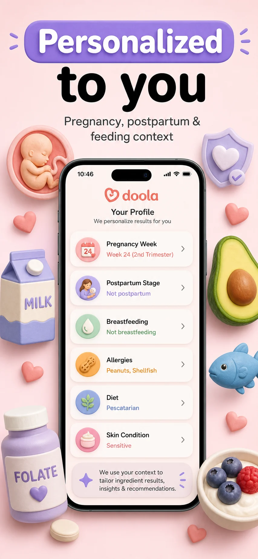 Doola Scan ad-style panel with the headline Personalized to you.