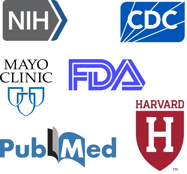 Clinical and public-health source logos